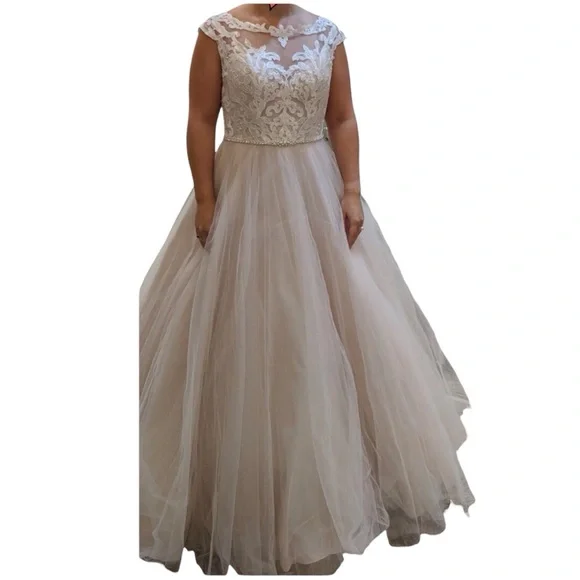 Rebecca Ingram Carrie Romantic Ballgown Wedding Dress NWOT 12 - Picture 6 of 7